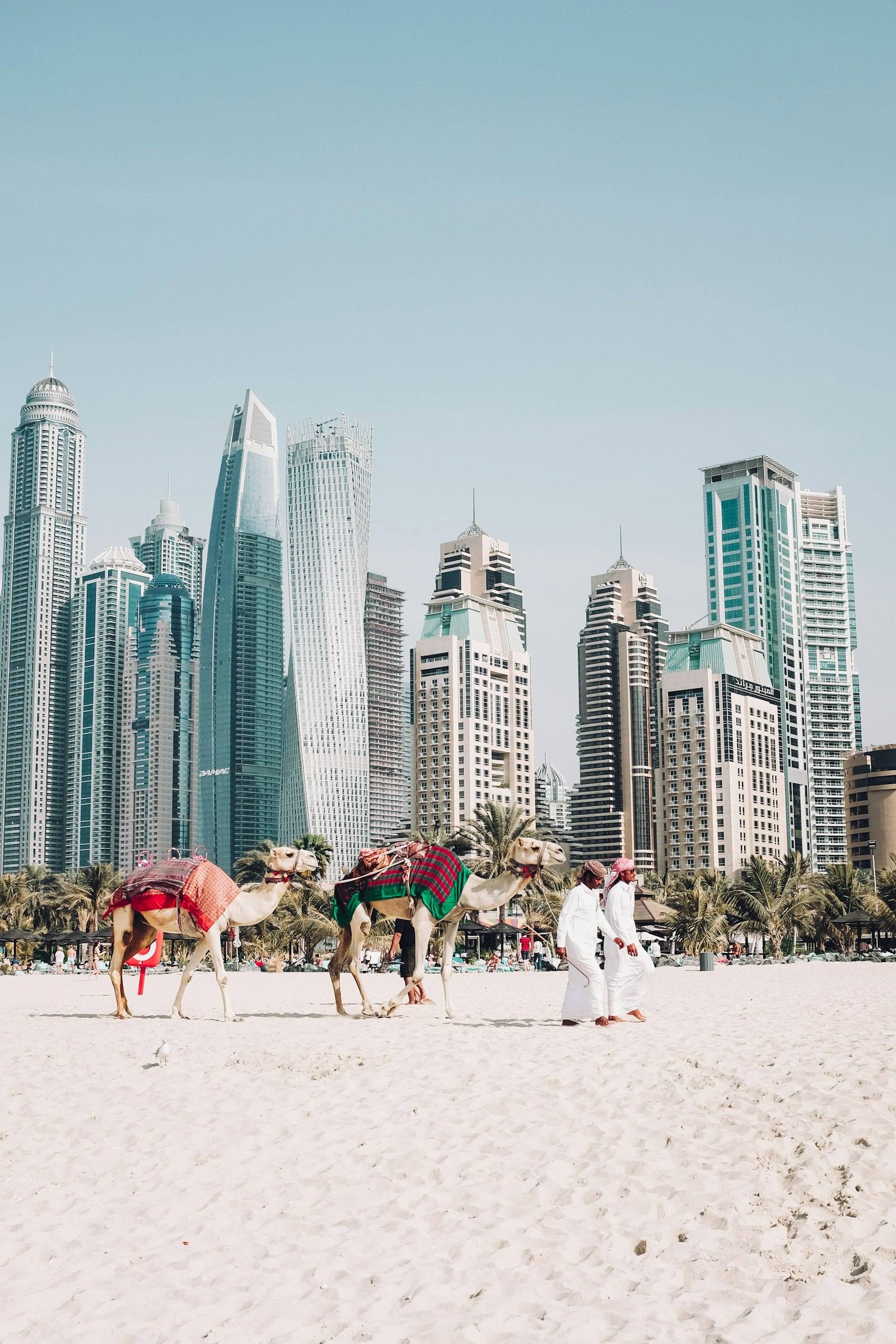 Cluster of modern residential towers in Dubai